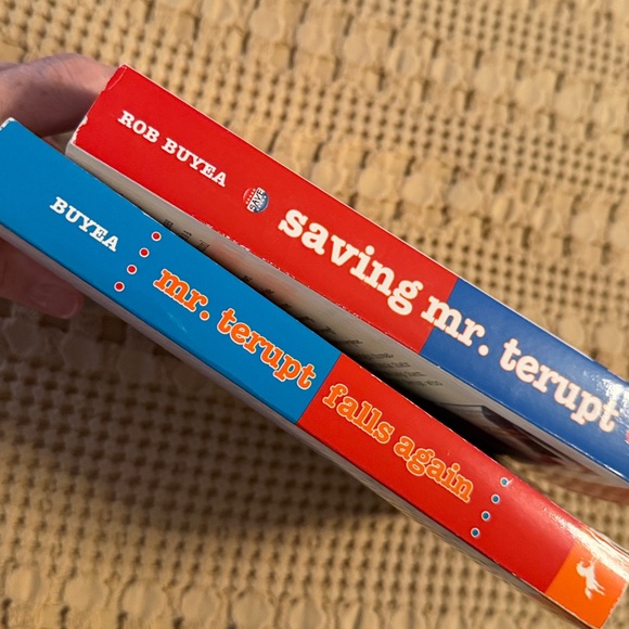Saving Mr. Terupt & Mr. Terupt Falls Again Paperback Books - Red, White - Picture 2 of 4